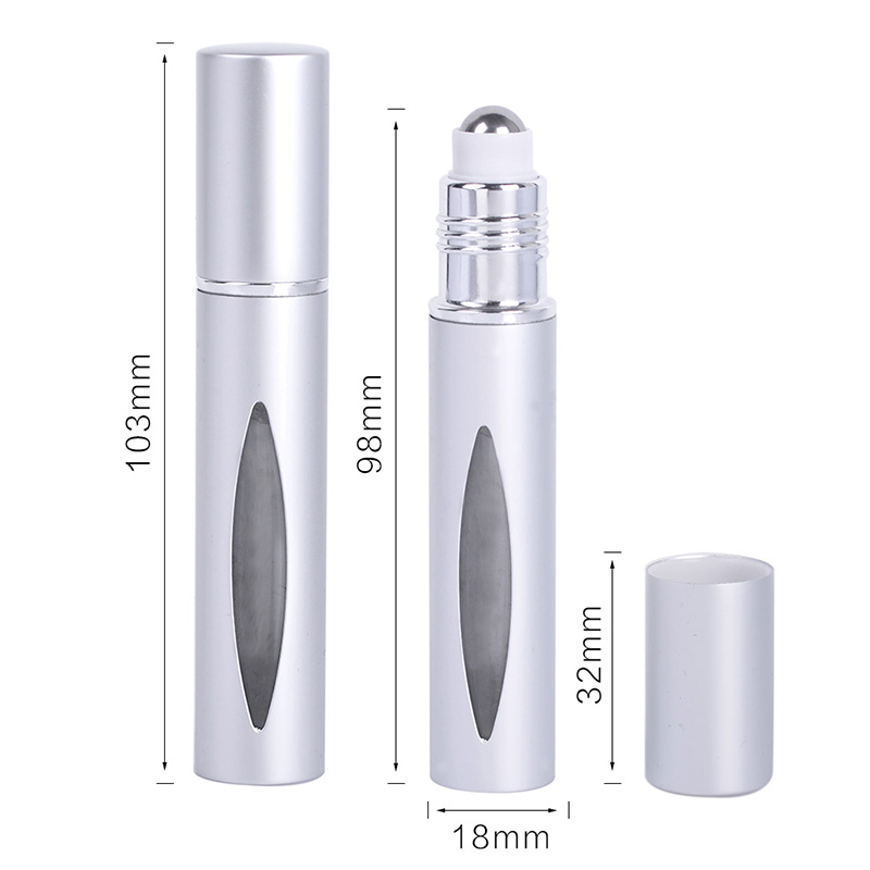 MUB-10ml Aluminum Perfume Bottle Steel Roll-on Essential Oil Bottle Mini Travel Refillable Case Convenient Cosmetics Oil Bottles