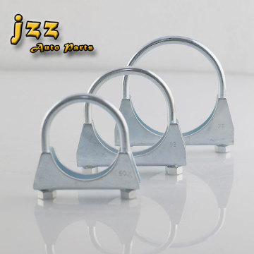 JZZ Q235 1PCS Assembled Heavy Duty exhaust U-clamp for 2'' 2.5'' 3'' chrome silver muffler U clamp pipe free shipping