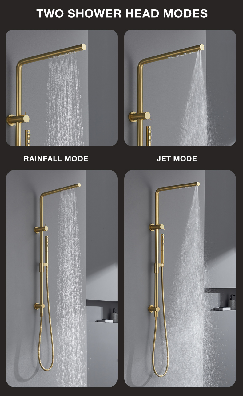 Round Shower Rod Set with Handheld