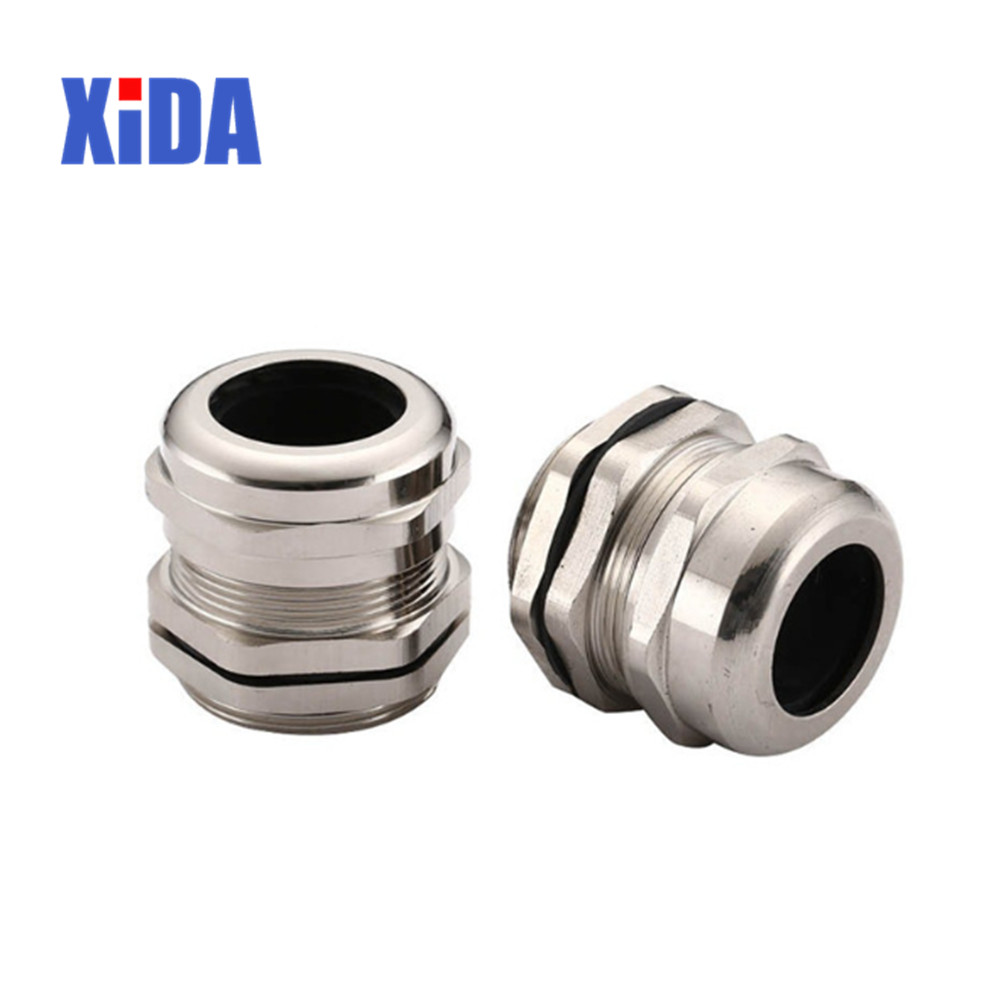 2piece/lot Nickel Brass Metal IP68 Waterproof Cable Glands Connector Wire Glands for 3-44mm cable High quality