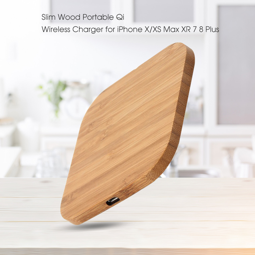 kebidu Wood Universal 5W Wireless Charging Pad For Samsung S8 S9 Fast Charging For IPhone Xs Max XR X 8 Plus QI Wireless Charger