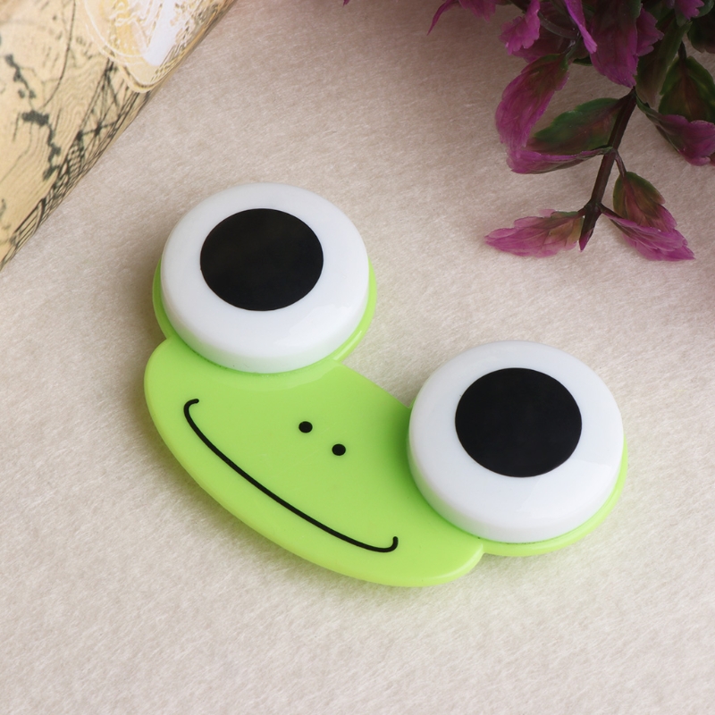 1pc Sweet Cartoon 3D Big Eyes Contact Lenses Box Case Owl Frog Animal Shape Contact lens Case Random Color