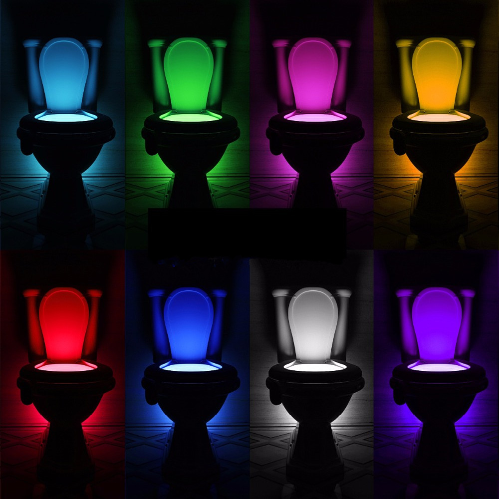 Night Light Sensor Toilet Lamp 8 Colors Backlight Toilet Bowl LED Luminaria Lamp Nightlight PIR Smart Night Light Lamp for Child