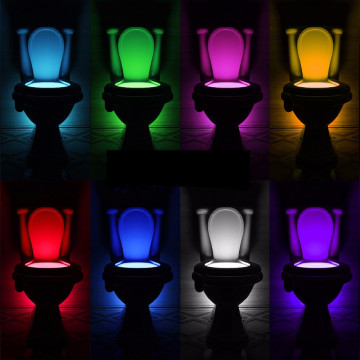 Night Light Sensor Toilet Lamp 8 Colors Backlight Toilet Bowl LED Luminaria Lamp Nightlight PIR Smart Night Light Lamp for Child