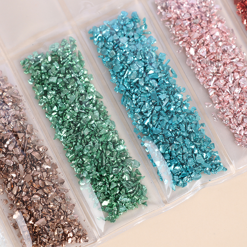 1Set DIY Broken Glass Stones Diy Epoxy Filler Nail Art Jewelry Making Mold Fillings High Quality