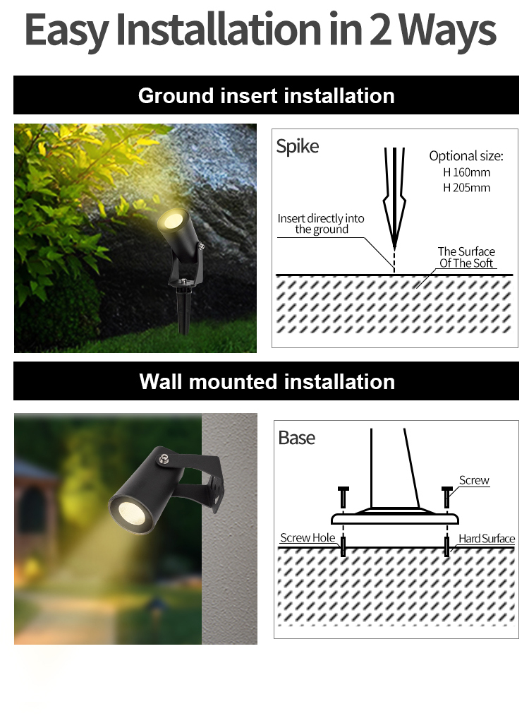 led spike garden spot light