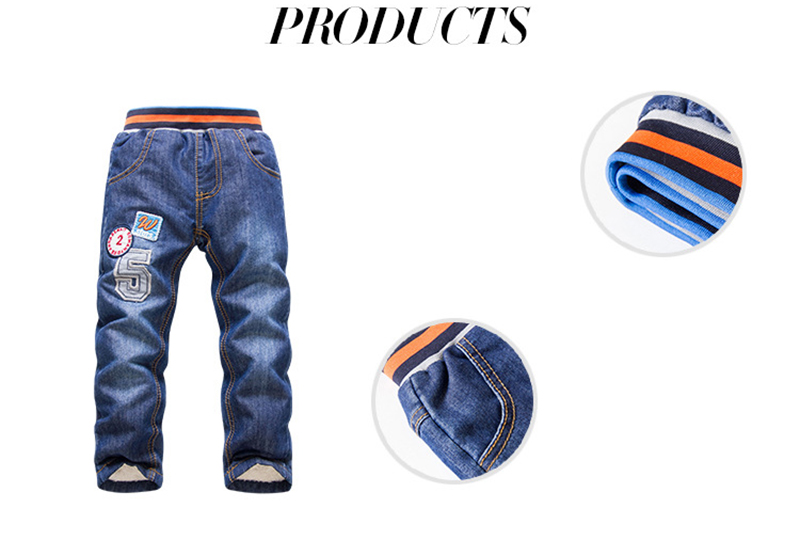 2019 Autumn Baby Boys Jeans Trousers Casual Children Jeans Pants Winter Kids Jeans Boys 2-7Y Thicking Warm Denim Kids Trousers