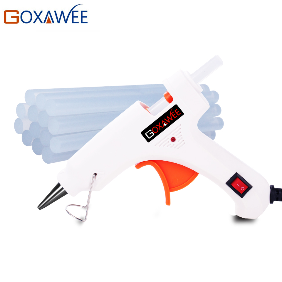 GOXAWEE 20W 80W 105W Hot Melt Electric Heat Glue Gun Brass Nozzle with 10pcs Hot Melt Glue Sticks Craft Repair Home DIY Tools