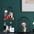 Nordic Minimalist Wrought Iron Golden Bird Cage Multi-layer Shelf Home Living Room Bedroom Desktop Cosmetic Storage Rack