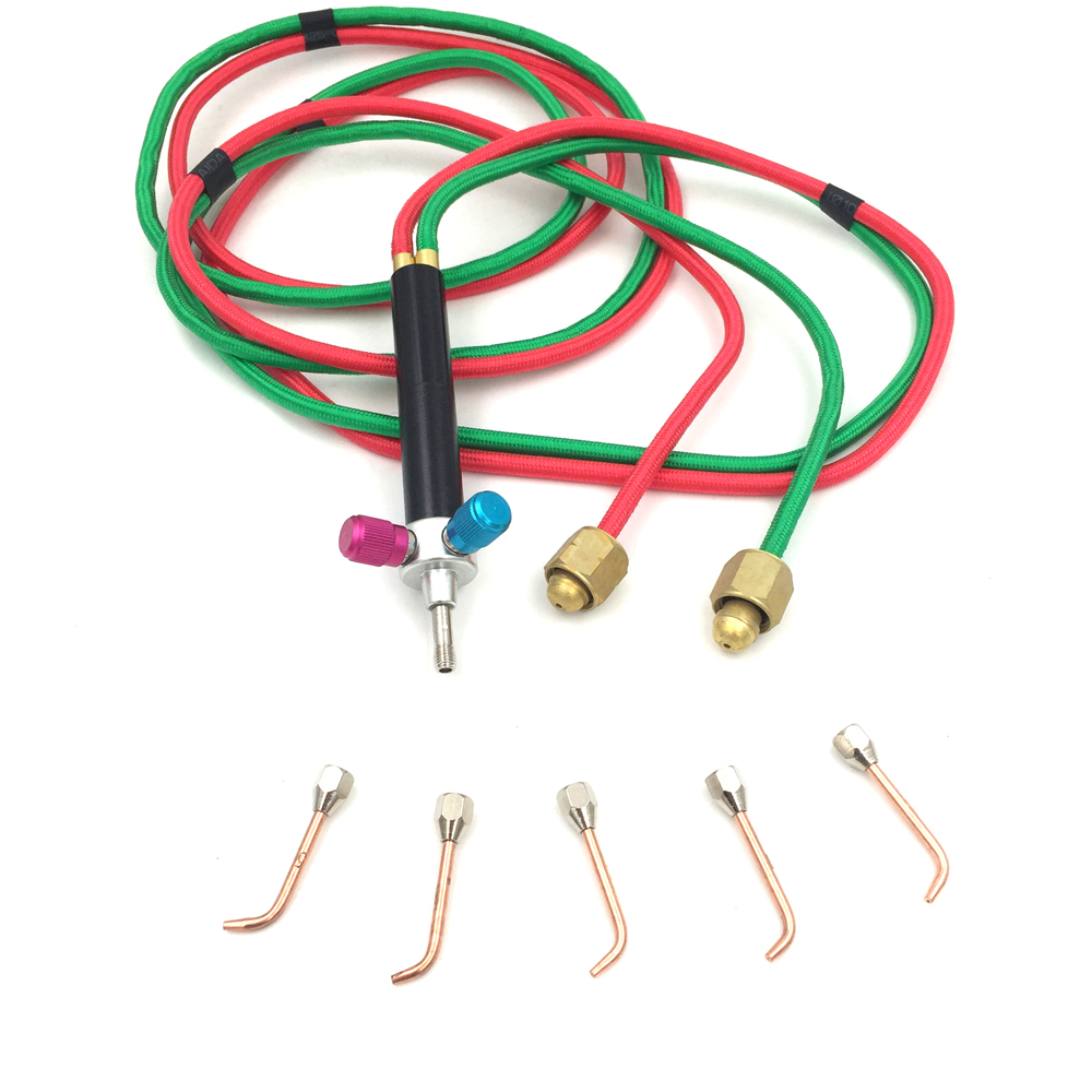 The little welding gas torch with 5 tips and Flexible Twin Hose for oxygen acetylene torch & 5pcs 25cm welding rods