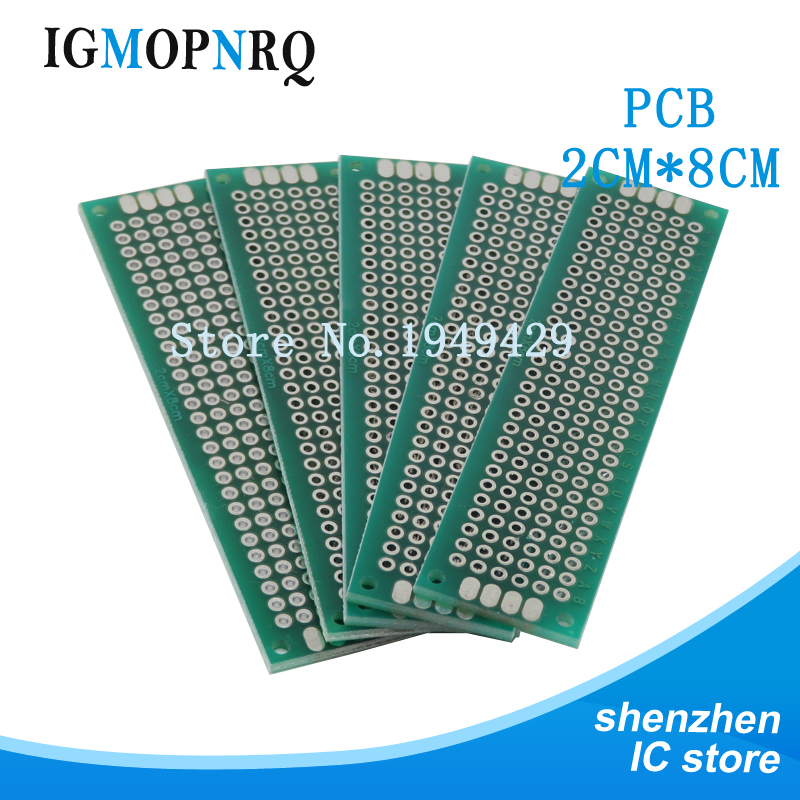 5pcs Double Side Prototype PCB diy Universal Printed Circuit Board 2x8cm