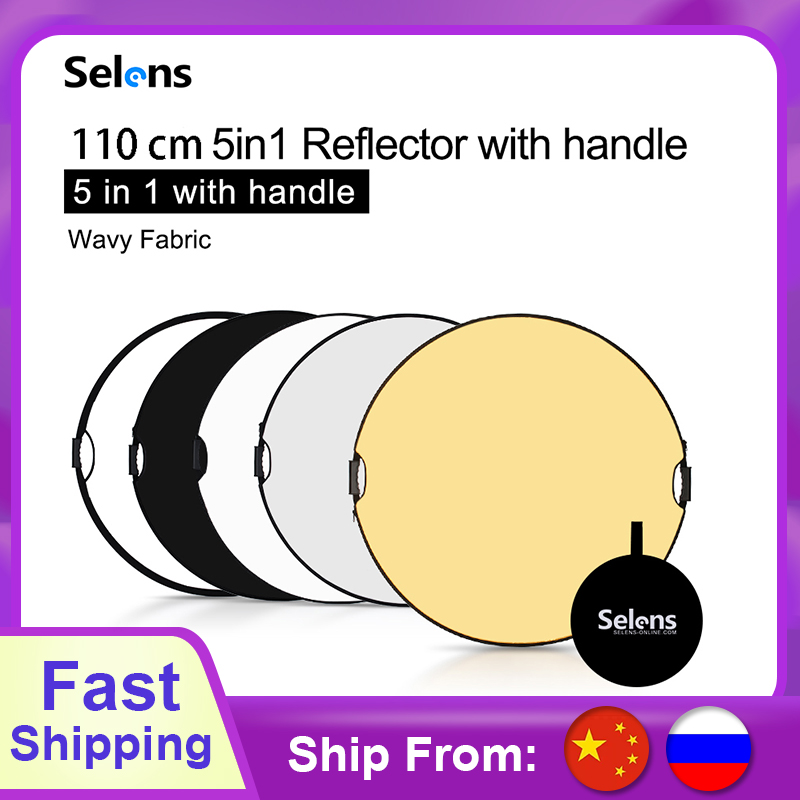 Selens 110CM 5 in 1 Reflector Photography Portable Light Reflector with Carring Case for photography photo studio accessories
