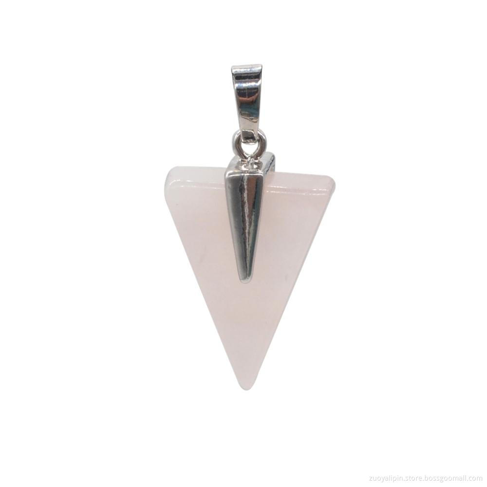 Semi Precious Gemstone Triangle Pendant Healing Chakra Triangle Charms for Jewelry Making