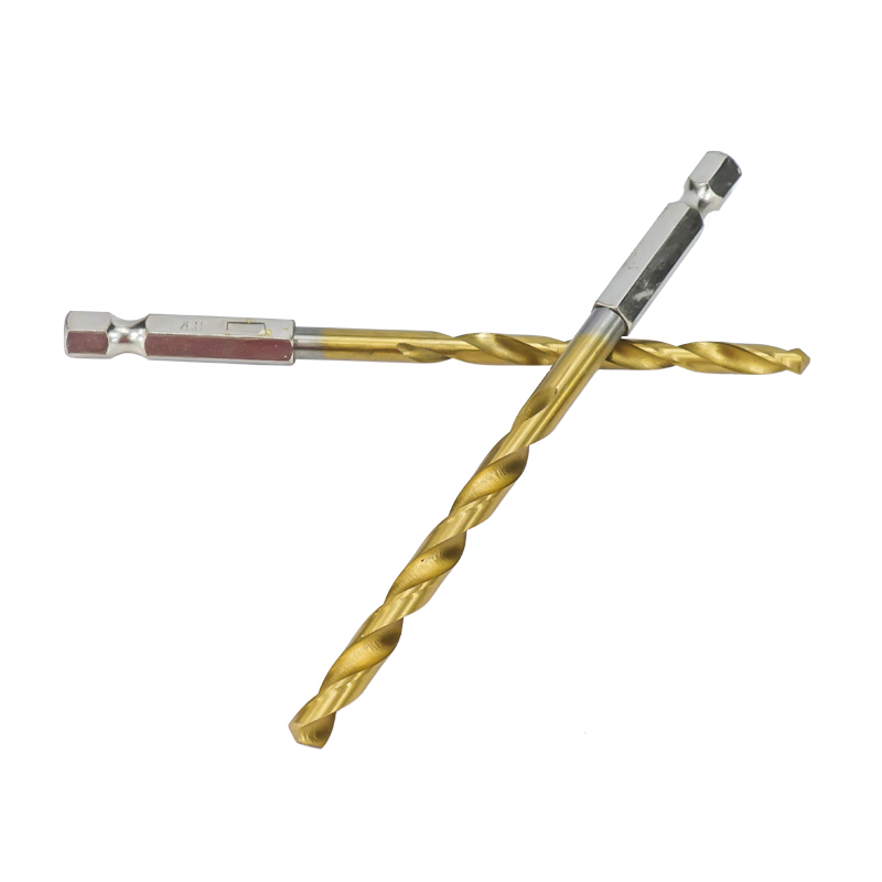13pcs Titanium Coated HSS Drill Bit Set for Metal Power Tools Drill Accessories with 1/4" Hex Shank Twist Drill Bit