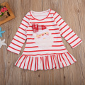 Citgeett Autumn New Baby Girls Christmas Santa Claus Little Girls Cute Casual Xmas Striped Dress Clothes 0-5Y