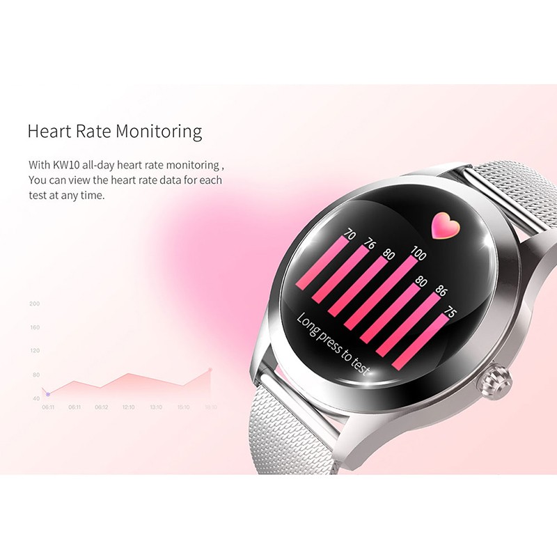 KW10 Smart Watch Women Smartwatch Lady Fitness Bracelet Heart Rate Monitoring Smartwatches Gift Connect IOS Android Smart Band