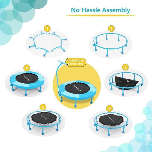 Best 36 Inch Mini Trampoline for Kids-Blue Manufacturer 36 Inch Mini Trampoline for Kids-Blue from China