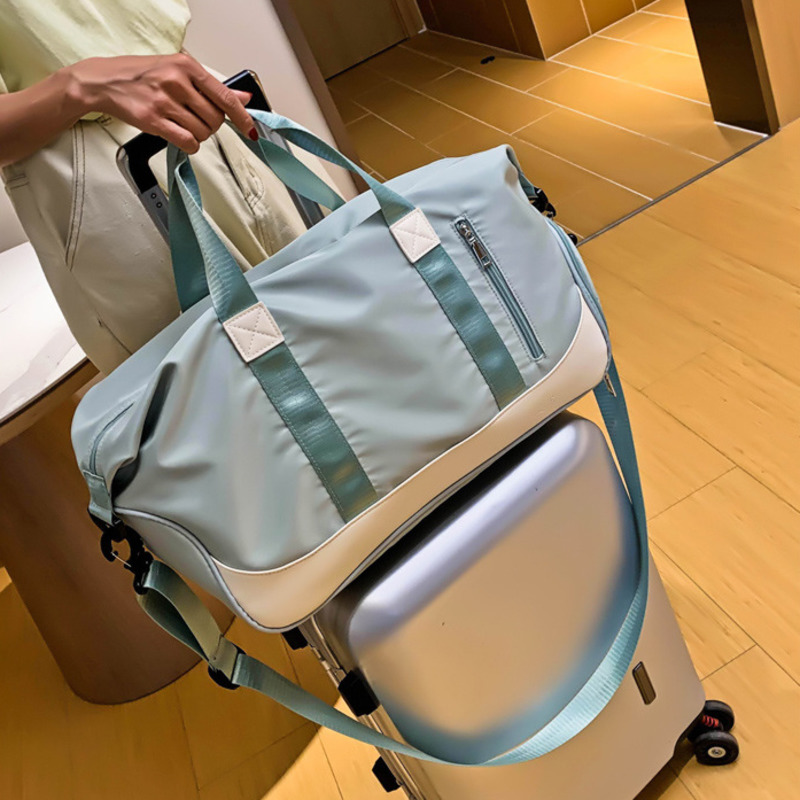 Women Travel Bags Organizer Duffle Nylon Weekend Bag Large Capacity Swimming Fitness Exercise Waterproof Luggage Bag Gym Tote