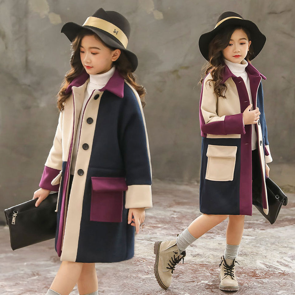Girls Jacket 2018 Autumn Winter Jackets For Girls Wool Coats Fashion Children Clothing Girls Outerwear Coat 4 6 8 10 12 13 Years