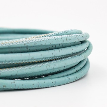 10METER 5mm round sky blue cork cord Portuguese cork wholesale jewelry supplies /Findings COR-153