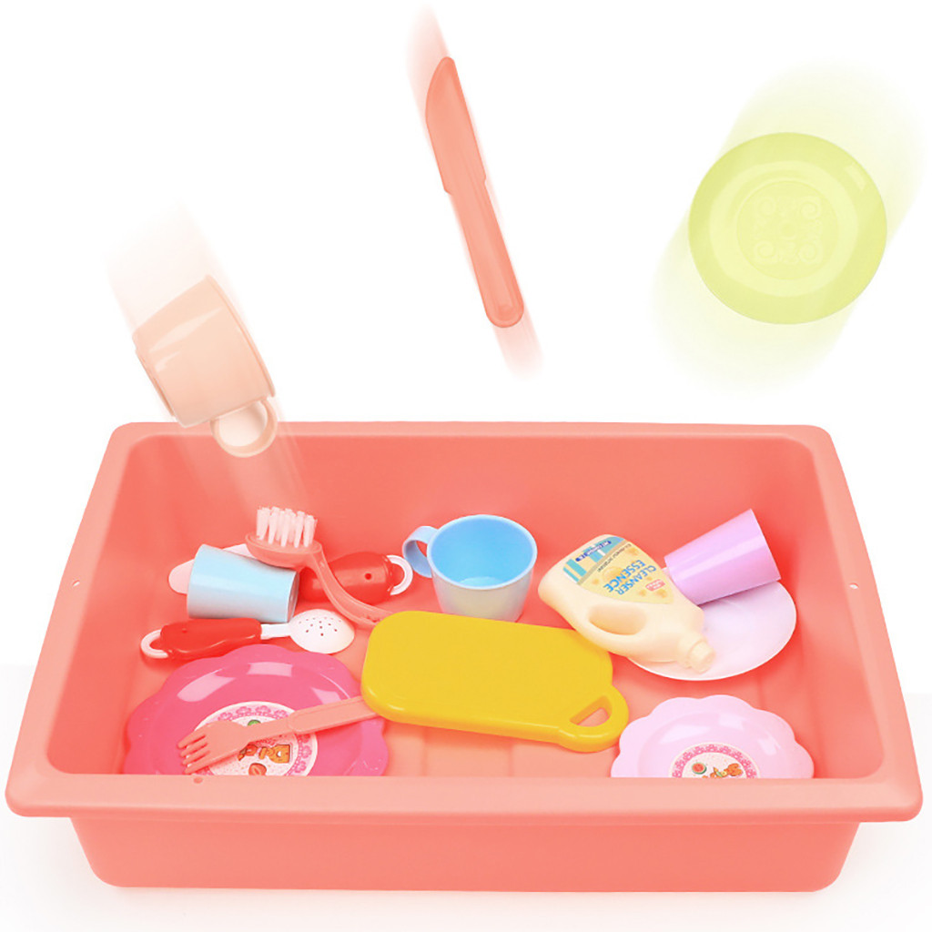 Color Changing Kitchen Sink Toys Children Heat Sensitive Thermochromic Dishwash Children's Kitchen Toy Pretend Play House Toys