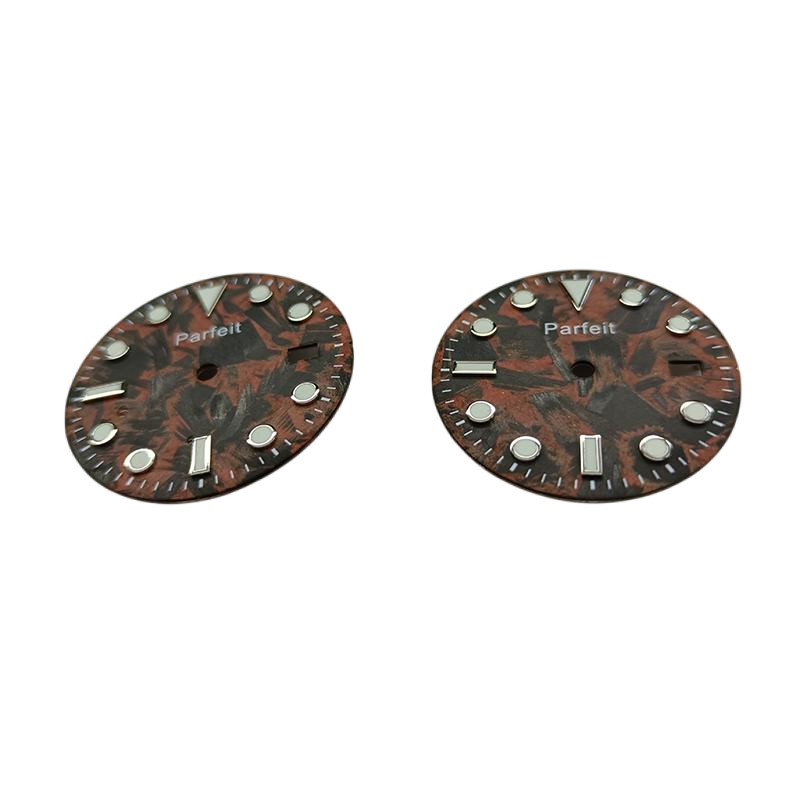 Applied lume index for carbon fiber watch dial