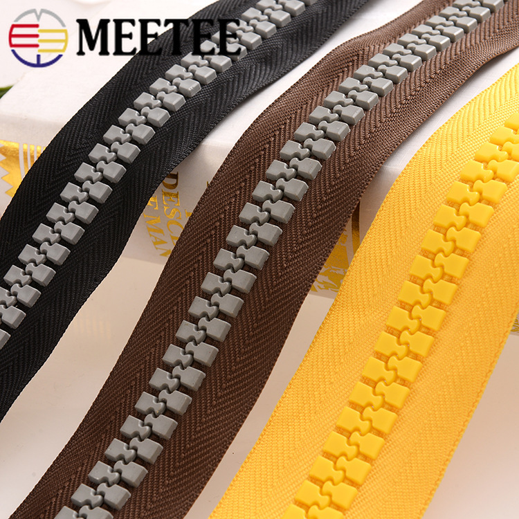 Meetee 20# Resin Zipper Open-end for Outdoor Tent Luggage Garment Pencilcase Pocket Zippers Tailor DIY Sewing Accessories