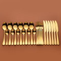 Gold Tableware Forks Knives Spoons Stainless Steel Golden Cutlery Set Silverware Set 24 Pcs Stainless Steel Cutlery Complete New