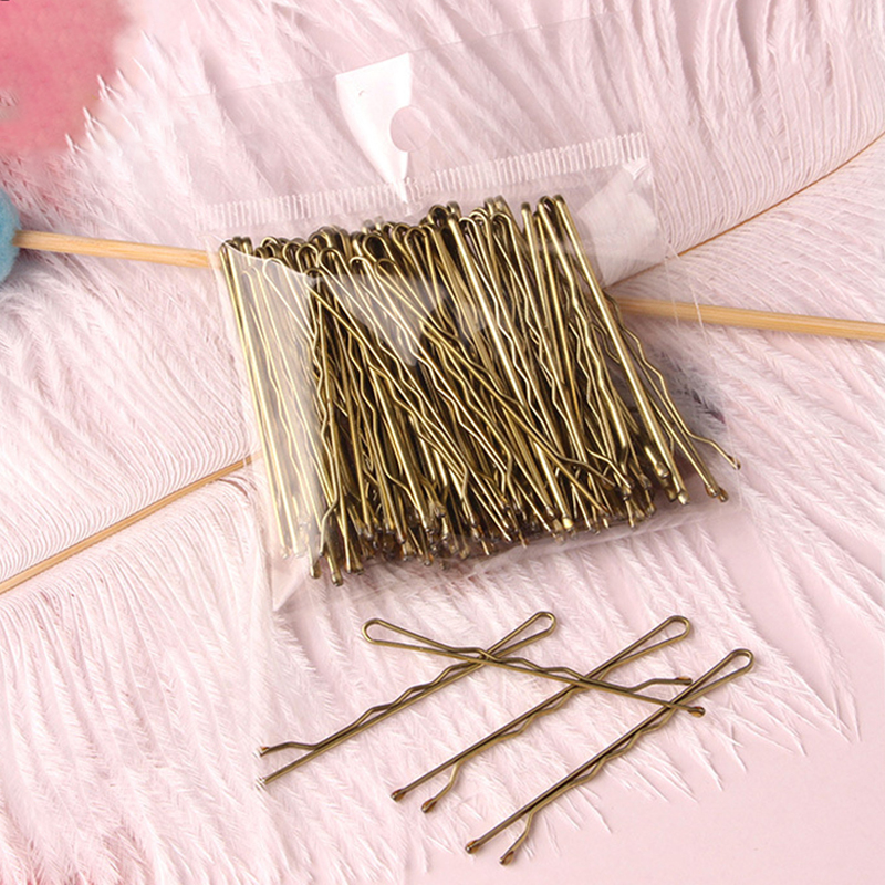 100PCS Wedding Alloy Pins Hair Clips Hairpins Barrette Hairpins Hair Accessories Black Side Wire Folder Styling Tools