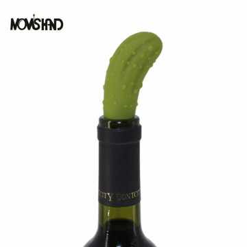 MOM'S HAND Funny Cucumber Resealable Silicone Bottle Wine Stopper