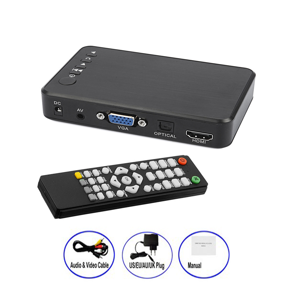 Mini Full HD Media multimedia Player Autoplay 1080P USB External HDD Media Player For SD U Disk HDMI VGA AV Output