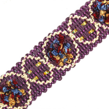 Braided light Purple Lace Ribbon Trim Webbing Motif Applique Trimming Accessories 5yard T1475