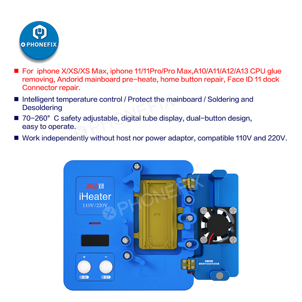 JC IHeater Intelligent Desoldering Station for IPhone 11Pro Max Android Chip CPU Fixture Motherboard Layered Heating Platform