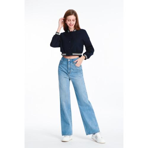 Choose The High Quality Light Blue Denim Straight-leg Trousers etc.