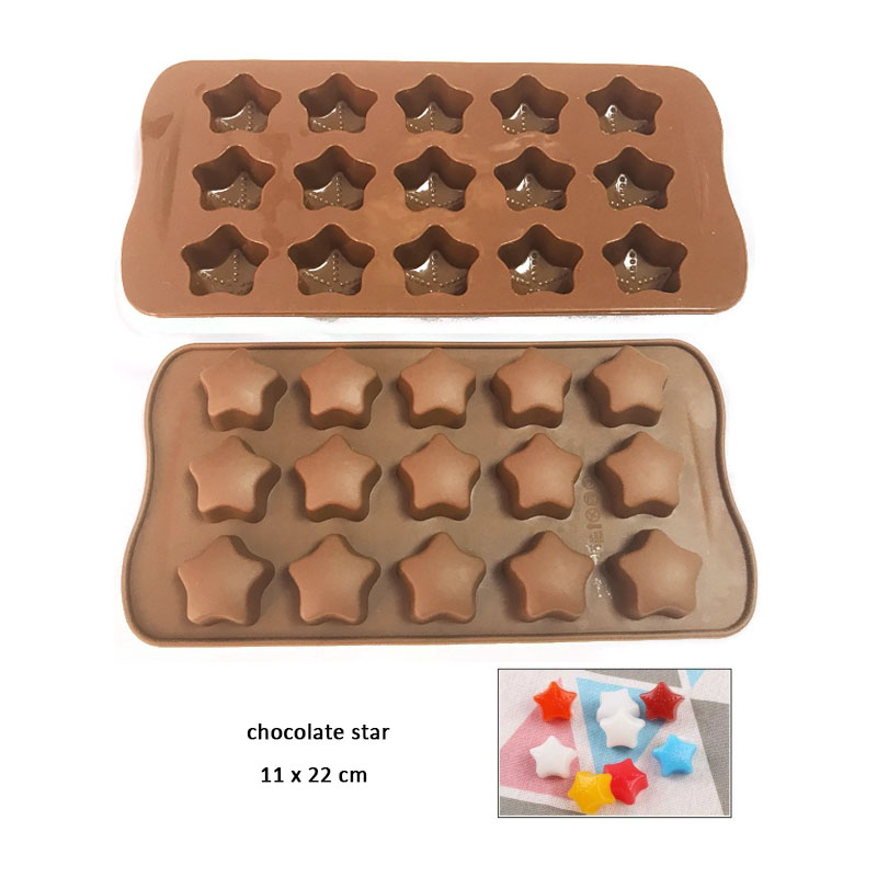 New Silicone Chocolate Star Mold Chocolate Baking Tools 3D Chocolate Molds Christmas Chocolate Candy Mold