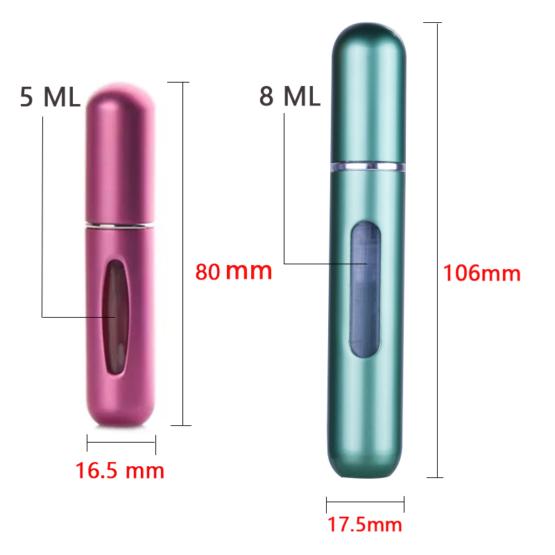 5ml Lightweight Mini Container Aluminum Refillable Perfume Spray Bottle Empty Cosmetic Storage Bottle Water Container Tool
