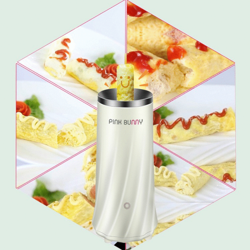 Pink Bunny Egg Roll Machine Rapid Egg Cooker Electric Automatic Breakfast Machine Egg Steam Cup Steamed Roll Egg Boiler Maker