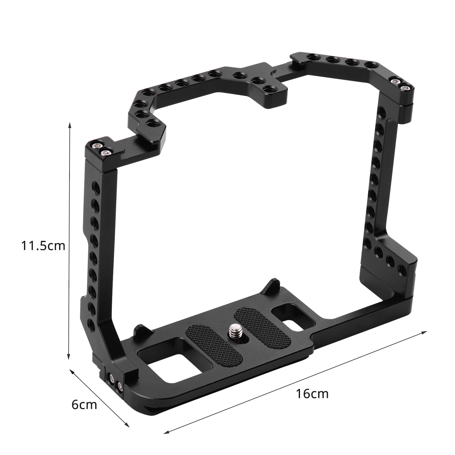 Andoer Camera Cage Aluminum Alloy with Dual Cold Shoe Mount 1/4 Inch Screw Compatible with Canon EOS 90D/80D/70D DSLR Camera