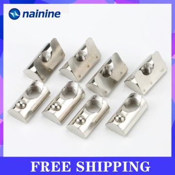 Elastic Nut M3 M4 M5 M6 M8 Roll-in T Slot Nut with Spring Leaf Block Accessories for 30/40 series Aluminum Profile B149