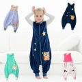 New Kids Sleeping Bag Autumn Winter Girl/Boy Warm Jumpsuit Flannel Kid Pajamas Cartoon Animal Style Kid Sleepwear 1-6Yrs