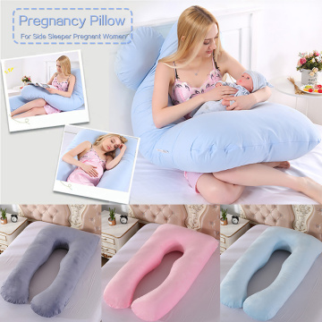 Winter Women Pregnant Pillow Big Size Comfort U Pillow Full Body Maternity Pregnancy Crystal velvet Bed Pillow wife gift