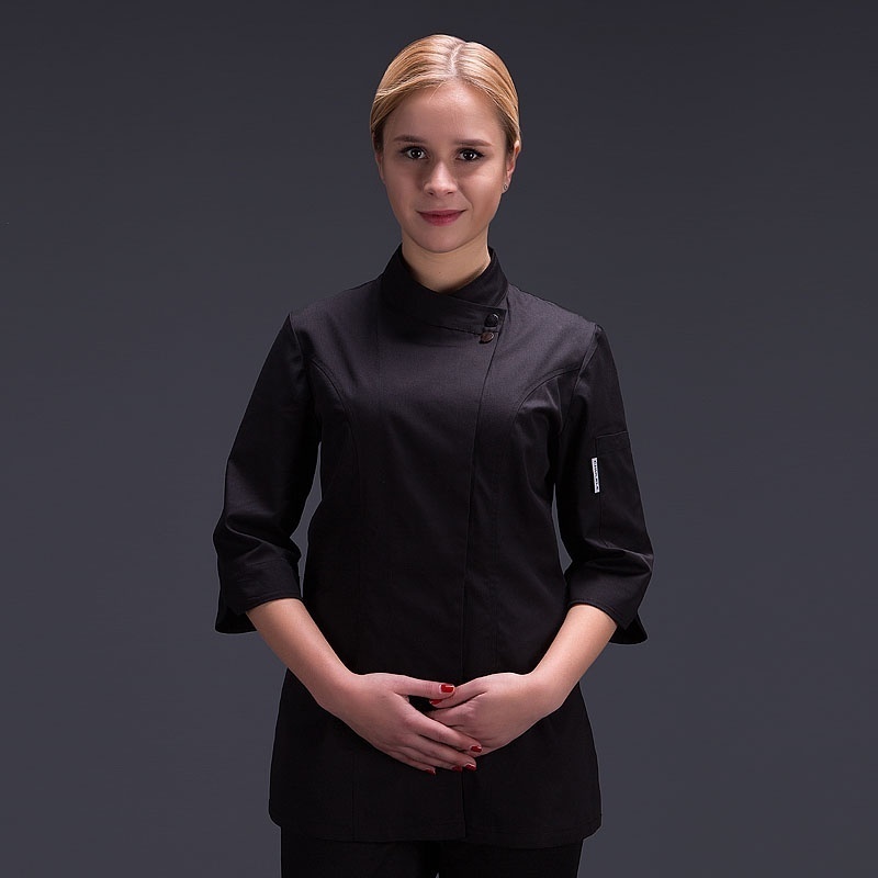 Spring and summer women's kitchen jacket food chef kitchen jacket white Hotel Uniform summer restaurant Waiter Workwear Clothing