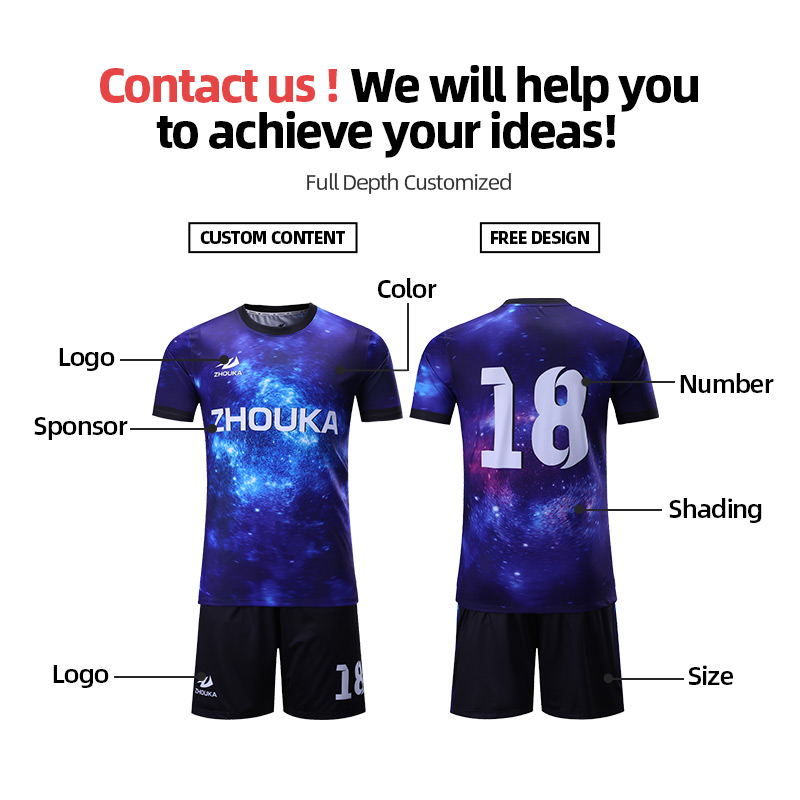 Soccer Uniform Sets For Boys Breathable Sublimation Printing Soccer Jerseys Men Training Tracksuit Sport Kit Football Wear