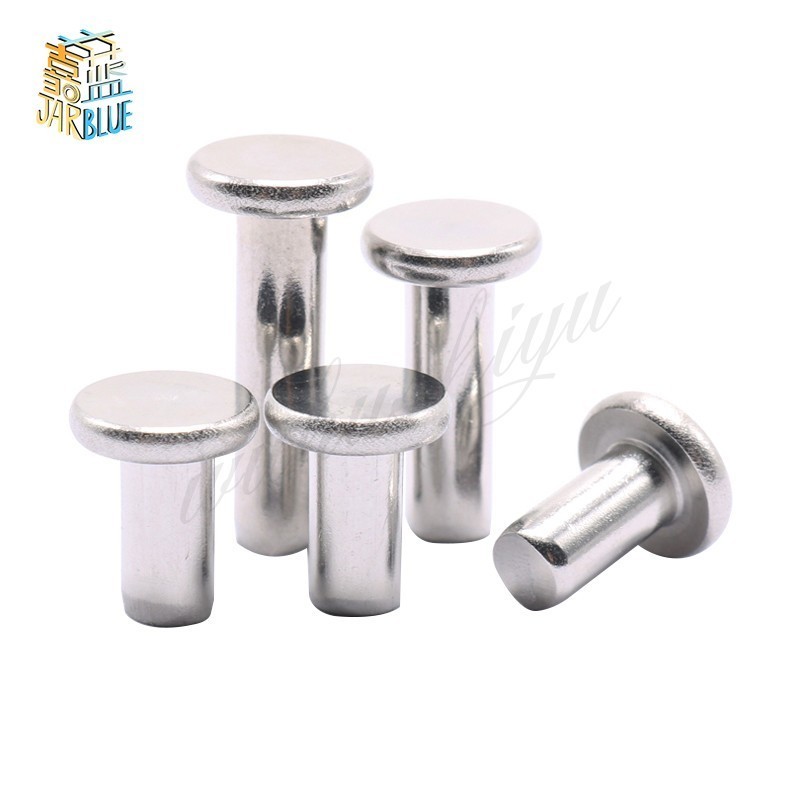 Free Shipping 100pcs M2 M2.5 Length Stainless Steel Rivets Flat Head Solid Percussion Rivet Gb109