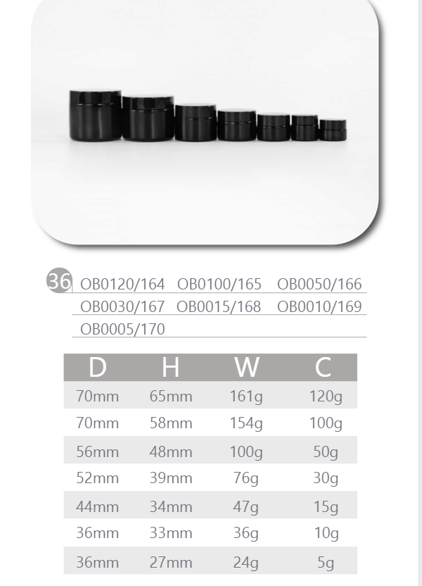 Black universal cream jar with black lid