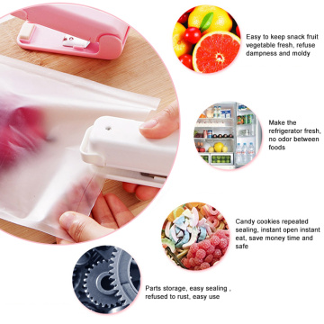 Home Mini Sealering Machine Portable Plastic Food Snack Packaging Bag Clips Handheld Household Stainless Steel Preservation Tool