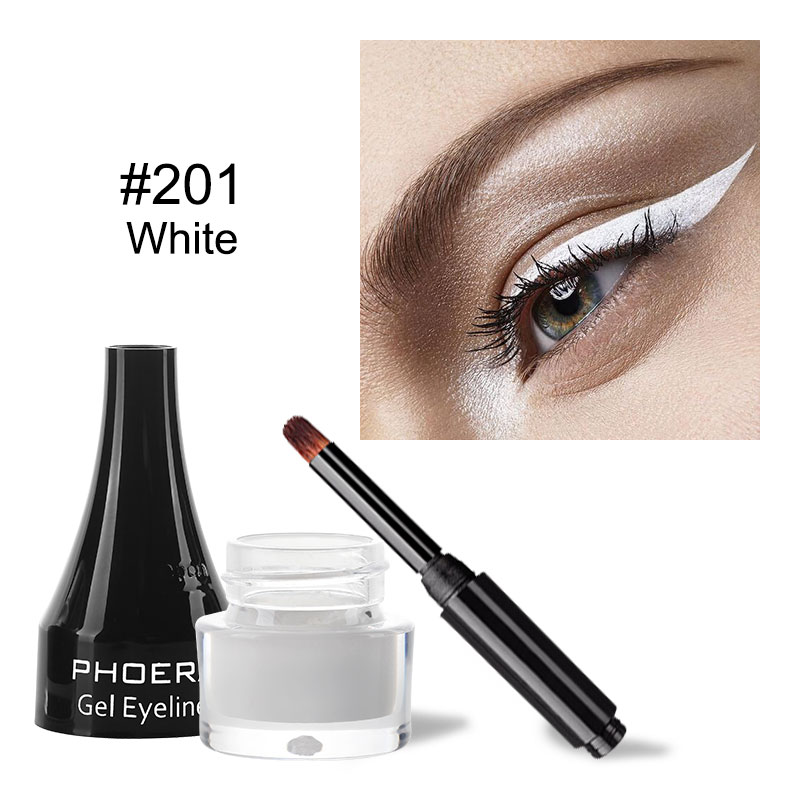 PHOERA 10Colors Matte Eyeliner Gel Waterproof Beauty Comestics Lasting White Eye Liner Cream Tool For Eyeshadow With Brush TSLM2