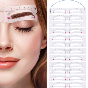 12 Pcs Eyebrow Stencil Reusable Template Makeup Tools Eyebrow-Shaped Mold Card EY669