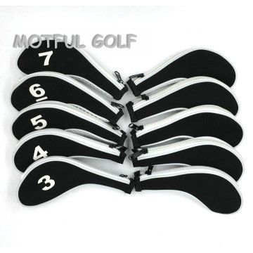 Zipper Golf Iron Headcover irons set Head Cover with zip 10pcs/pack White color number printed golf clubs