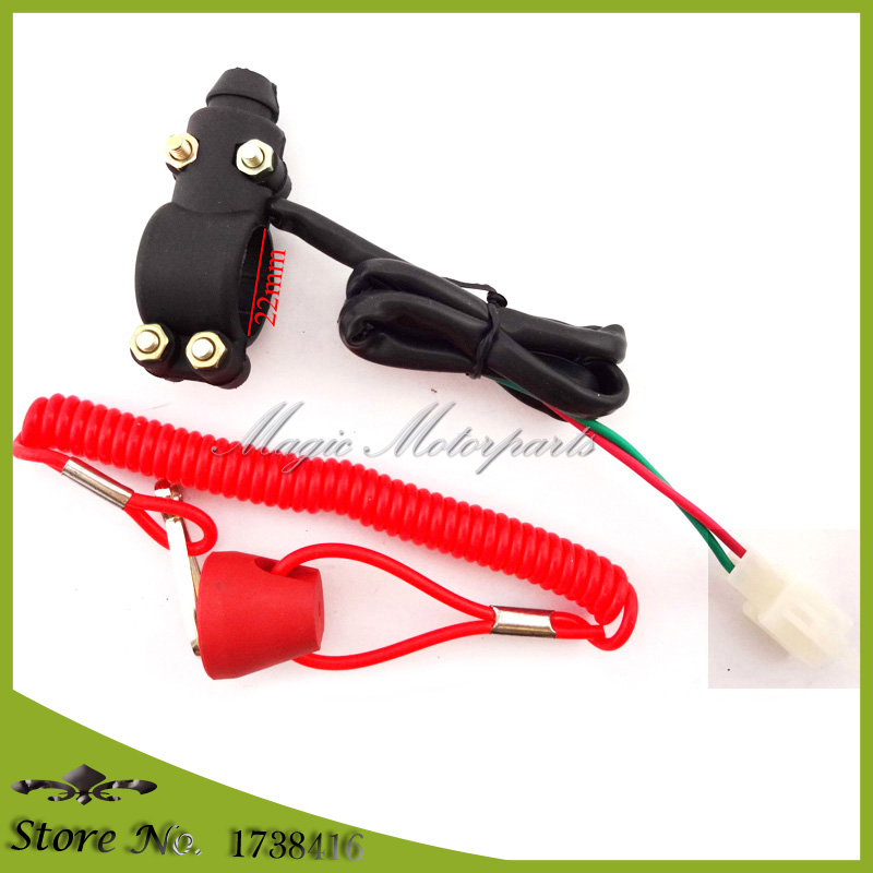 Engine Motor Scooter ATV Kill Stop safety Switch Push Button Tether Lanyard For 2 stroke Pocket Mini Dirt Bike ATV Quad TRX